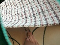 Fantastically hot upskirt closeups from the real amateur bimbo that has no idea to be demonstrating her pantyhose view.